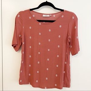 Minimum Coral Patterned Short Sleeved Blouse Size 34 or US XS